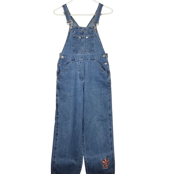 - Modern Edge Large Denim Bib Carpenter
Overalls Jumpsuits tiger embroidered - Picture 1 of 11